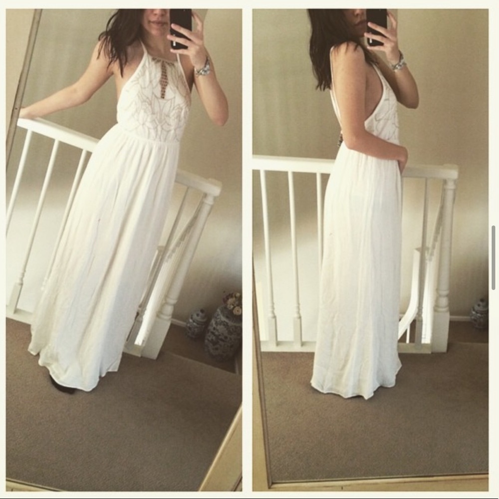 Kimchi Blue High Neck White Maxi Dress